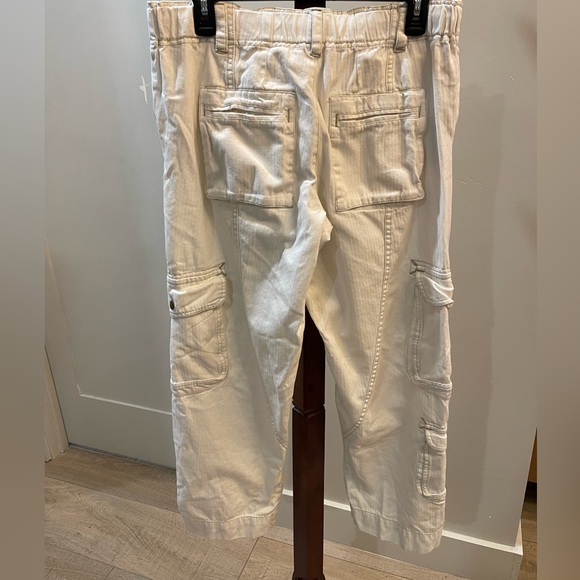 Free People Tahiti Cargo Pants Green Utility Low Rise In Tofu Ivory Size S - Picture 13 of 17